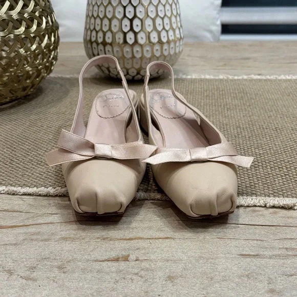 Christian Louboutin Beige Slingback Heels with Red Soles - Picture 5 of 5